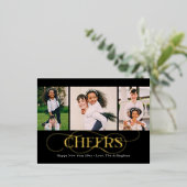 Superbe Swirl FOIL Bonne année Carte postale de va (Debout devant)