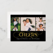 Superbe Swirl FOIL Bonne année Carte postale de va (Recto/Verso)