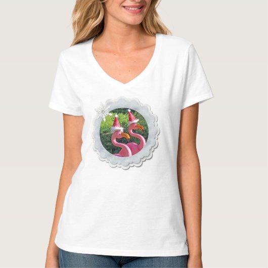 Superbe T-shirt de Noël Flamant Rose ! (Devant)