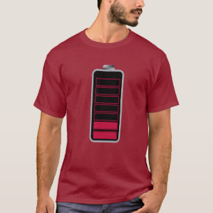 Superbe T-shirt icône de batterie faible