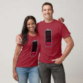 Superbe T-shirt icône de batterie faible (Unisexe)