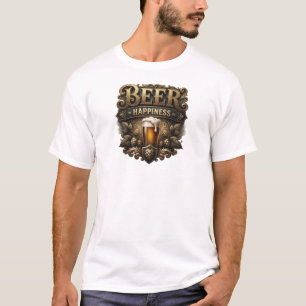 Superbe T-shirt personnalisé BONHEUR ROUGE DE BIÈR