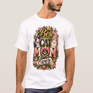 Superbe T-Shirt rose clair Meilleure maman de chat