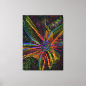 Superbe toile Abstraite à fleurs enrobée (Recto)