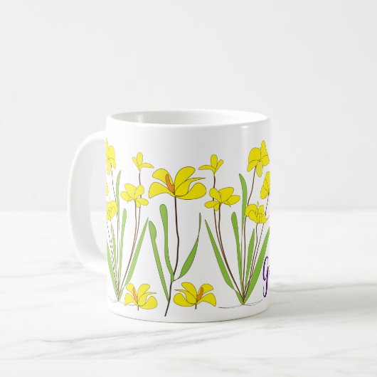 Superbes Daffodiles Fleurs de café Mugs (Devant gauche)