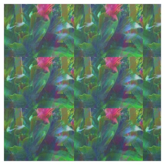 Superbes Fleurs tropicales Tissu de coton (Échantillon)