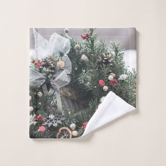 Superbes flocons de neige de Noël (Gant de toilette)