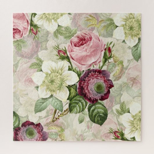 Superbes grandes Roses Vintage Floral Puzzle (Vertical)