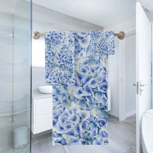 Superbes hydrangées bleues - motif floral