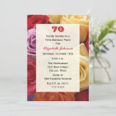 Superbes Roses 70e anniversaire de fête Invitation (Debout devant)