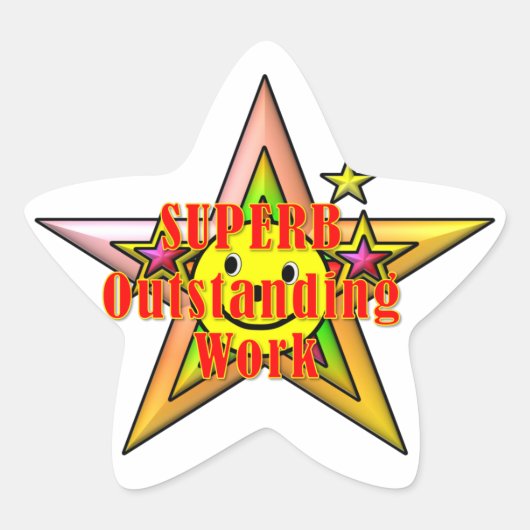 Superbes Stickers Étoile de travail exceptionnel (Devant)