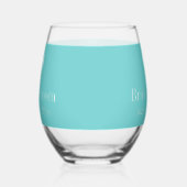 Superbes verres à vin bleu mariage turquoise (Gauche)