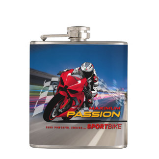 Superbike Racing Maximum Passie Biker Grafisch Heupfles