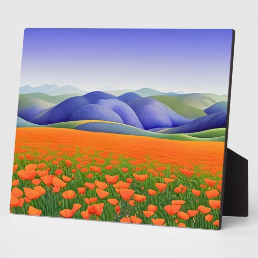 Superbloei | Surreal Poppies Landschap Tafelblad Fotoplaat (Zijkant)