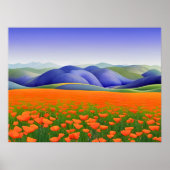 Superbloemen | Landschap Surreal Poppies Poster (Voorkant)