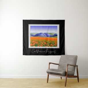 Superbloemen Landschap Surreal Poppies Wandkleed