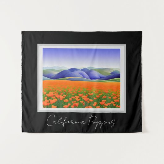 Superbloemen | Landschap Surreal Poppies Wandkleed (Voorkant (horizontaal))