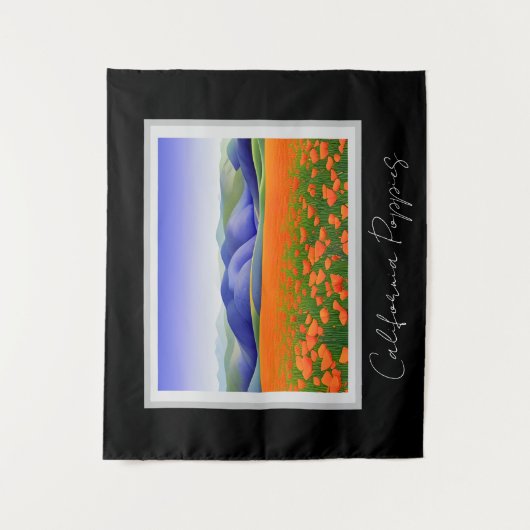 Superbloemen | Landschap Surreal Poppies Wandkleed (Voorkant)