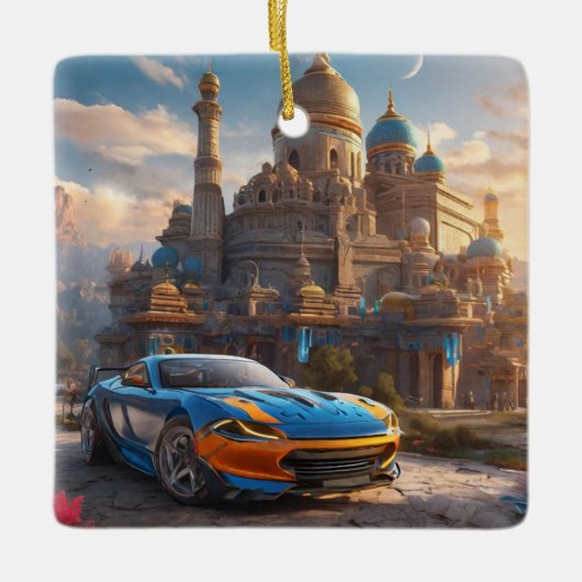 Supercar cool mooi klooster keramisch ornament (Voorkant)