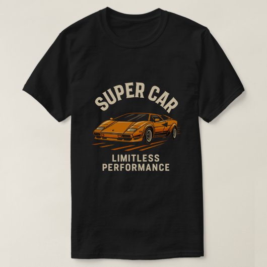 Supercar – onbegrensde prestaties t-shirt (Design voorkant)