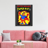 SuperCat Comics Canvas afdrukken (Insitu (Woonkamer))