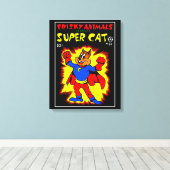 SuperCat Comics Canvas afdrukken (Insitu (Houten vloer))