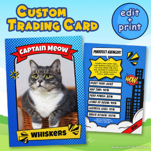 Supercat strip kaart Funny Custom Kat Cadeau Contactkaartje