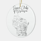 Superclubs van Wisconsin Keramisch Ornament (Links)