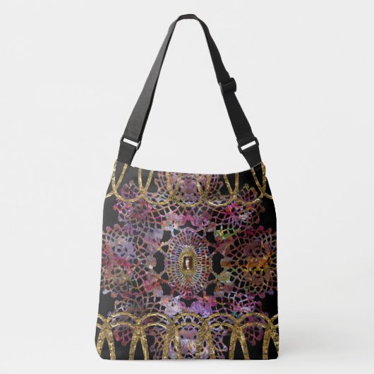Supercool Girly Baroque Pattern II Crossbody Tas (Voorkant)