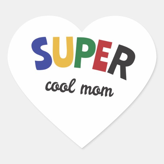 Supercoole moeder hart sticker (Voorkant)