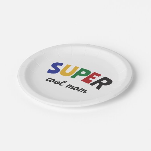 Supercoole moeder papieren bordje (Gekanteld)