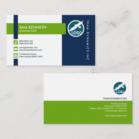 Supercreatieve stijlvolle groene Button Points CEO Visitekaartje (Voorkant / Achterkant)