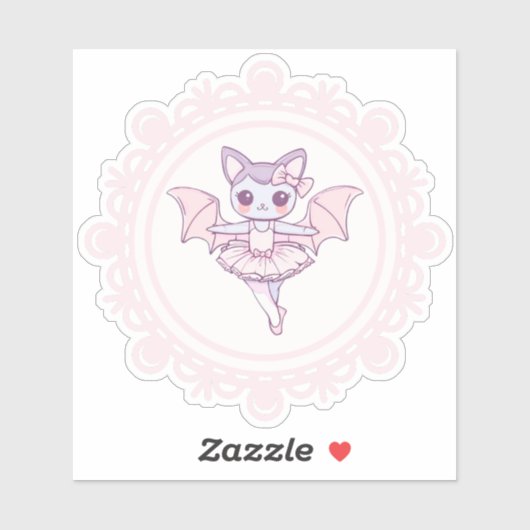 Supercute Pinky Ballerina Bat Sticker (Vel)
