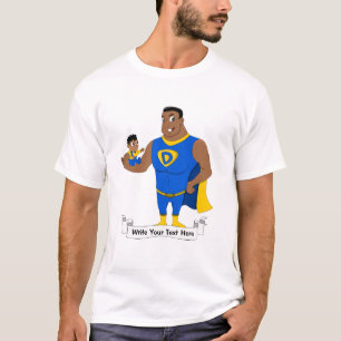Superdad en een kind - cartoon t-shirt