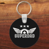 Superdad Superheld pa Papa papa Vaderdag Sleutelhanger (Voorkant)