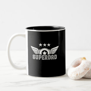 Superdad Superheld pa Papa papa Vaderdag Tweekleurige Koffiemok