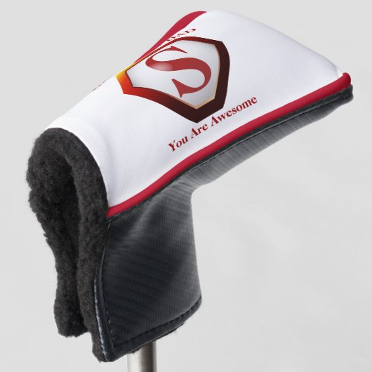 SuperDad White+Red Pipe Golfheadcover (3/4 voorkant)