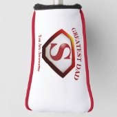 SuperDad White+Red Pipe Golfheadcover (Draai 90)