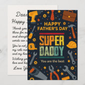 SuperDaddy Garden Bonne Fête des pères Cartes cade (Devant / Derrière)