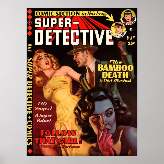 Superdetective #2 mei 1950 | Cool Noir Art Poster (Voorkant)