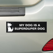 SUPERDUPER DOG BUMPERSTICKER (Op auto)