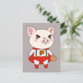 Superduper Piggy Briefkaart (Staand voorkant)
