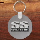 Superdupersport SS geborsteld staal Sleutelhanger (Voorkant)