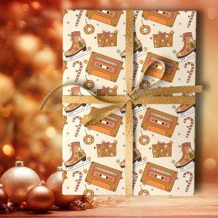 Superflorale Retro Kerstvreugde Cadeaupapier