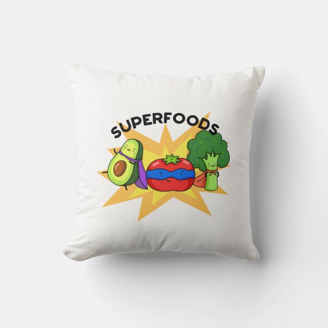 Superfoods Funny Vegetable Pun Kussen (Voorkant)