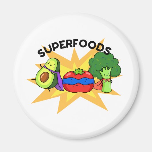 Superfoods Funny Vegetable Pun Magneet (Voorkant)