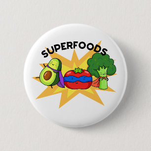Superfoods Funny Vegetable Pun Ronde Button 5,7 Cm