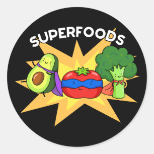 Superfoods Funny Vegetable Pun Ronde Sticker