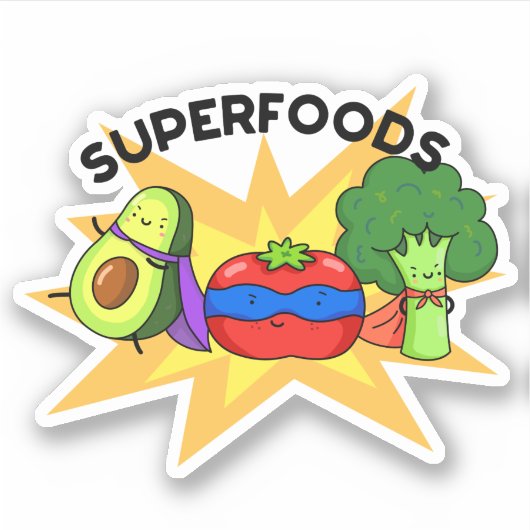 Superfoods Funny Vegetable Pun Sticker (Voorkant)