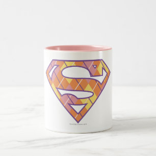 Supergirl Argyle Logo Tweekleurige Koffiemok